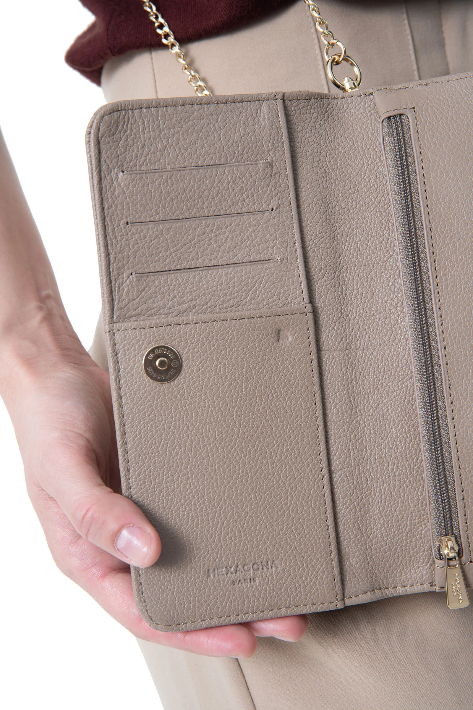 Pochette téléphone avec portefeuille - 1 volet - Stop RFID - Cuir - Image 14