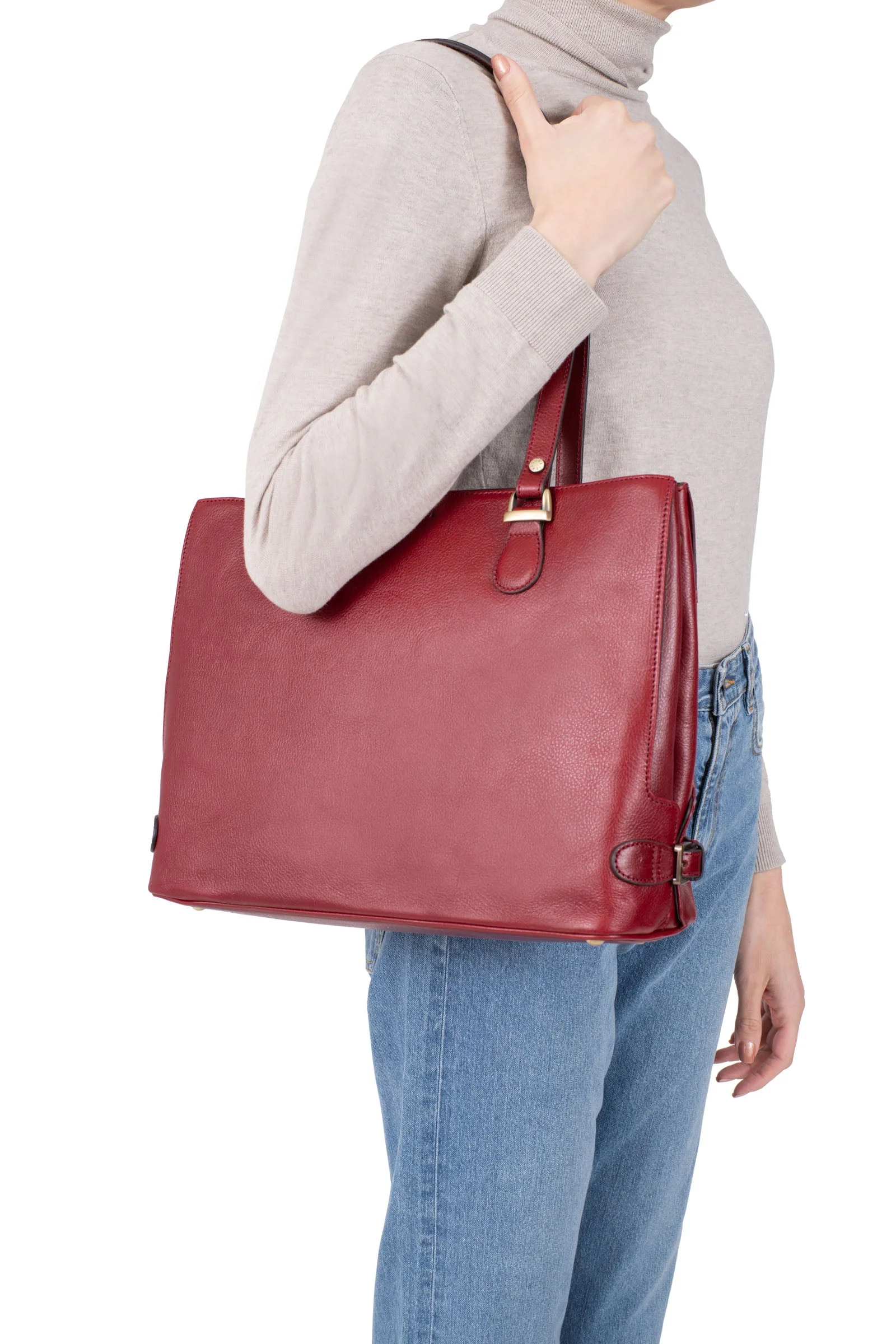 Sac porté épaule 2 anses - A4 - Cuir - Image 8