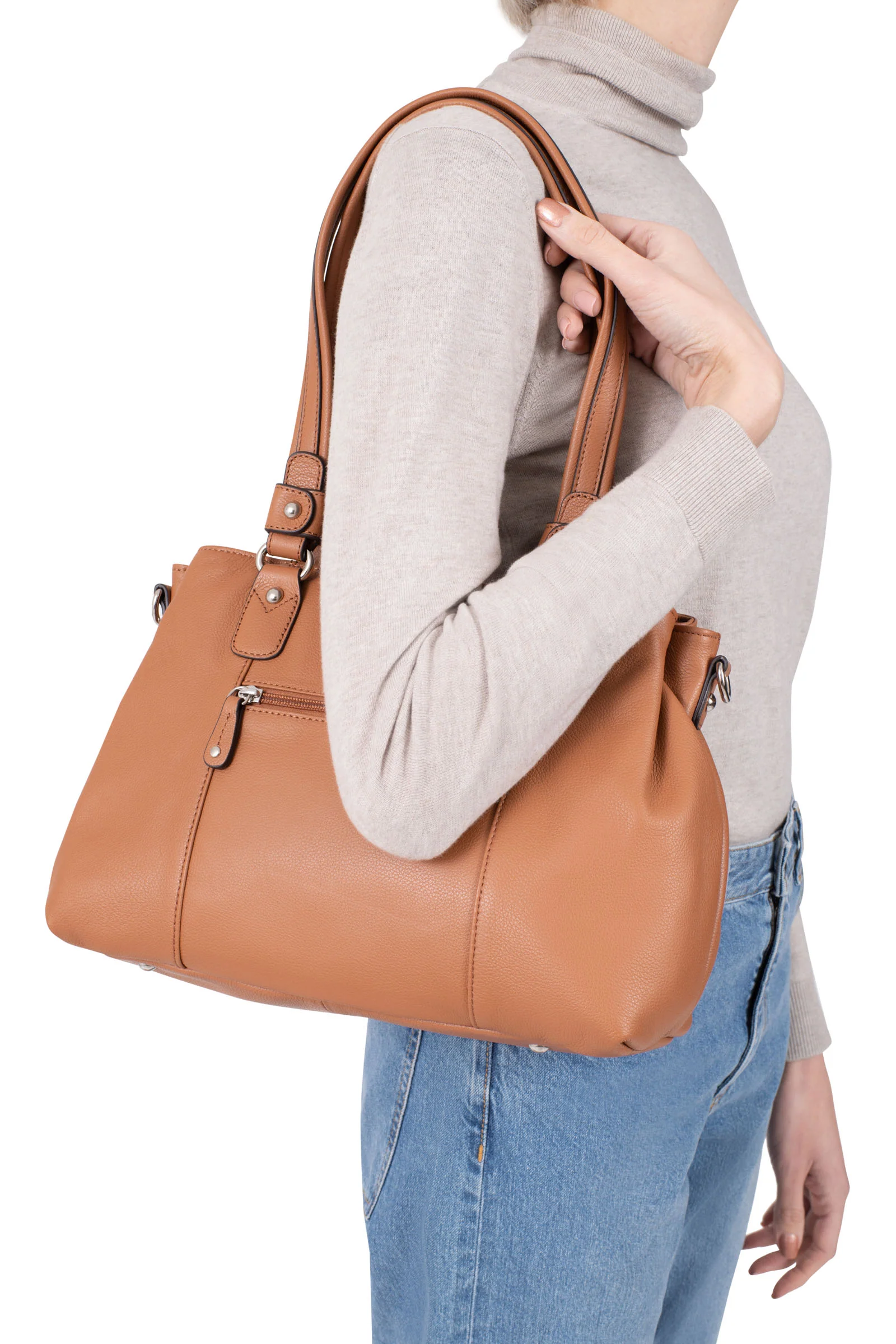 Sac porté épaule 2 anses - Cuir - Image 80