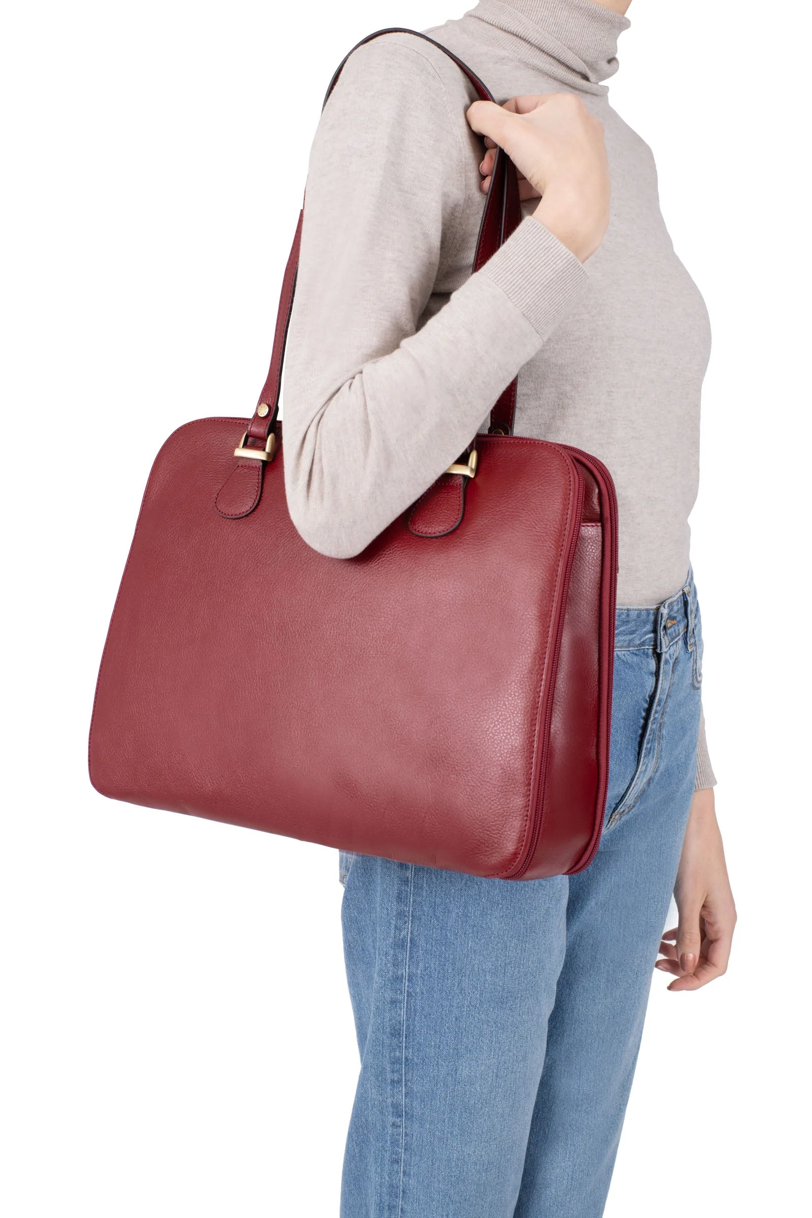 Sac porté épaule 2 anses - Tablette & A4 - Cuir - Image 14